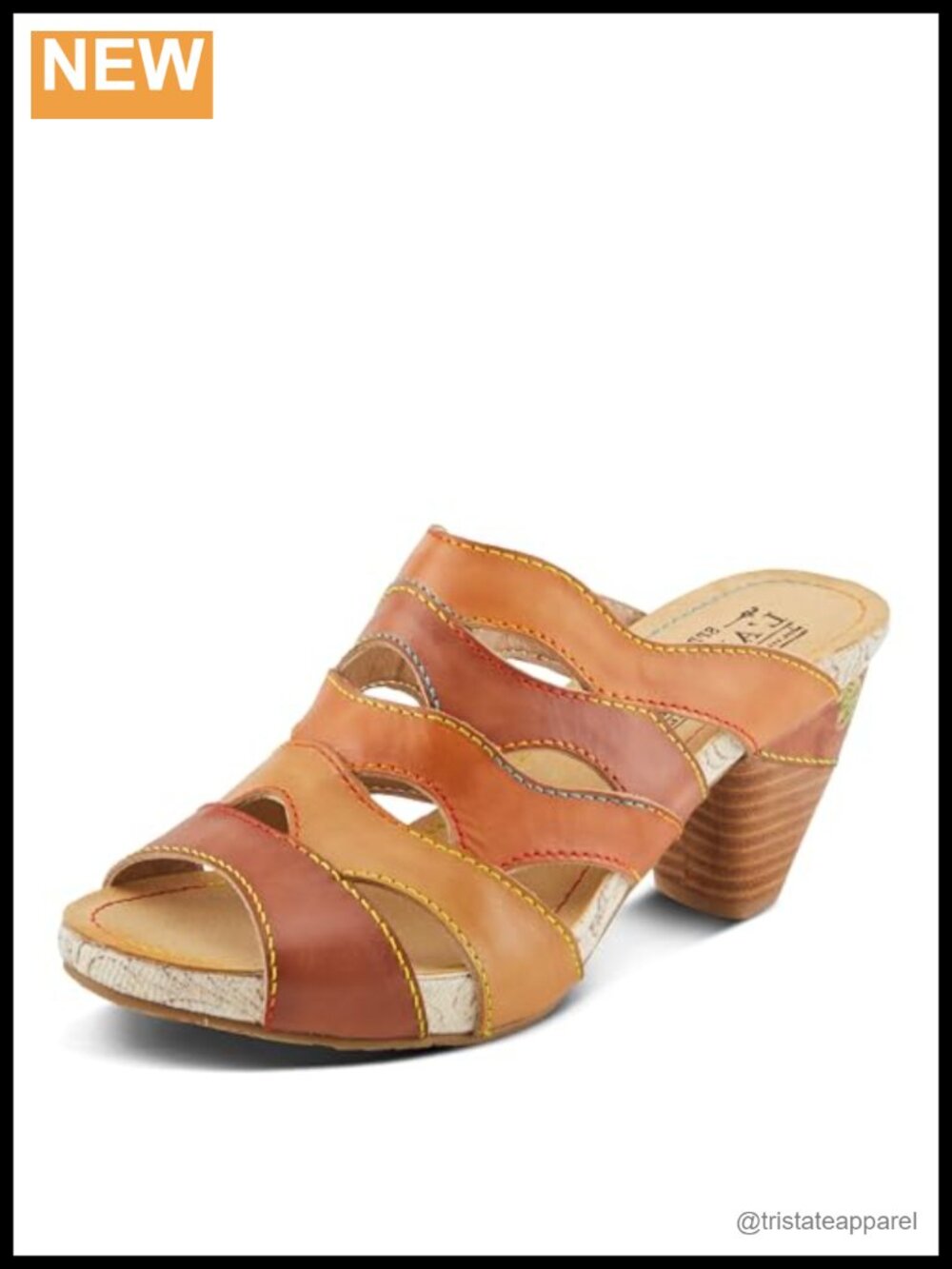 Spring Step L'Artiste Pita Hand-Painted Leather Heeled Sandals